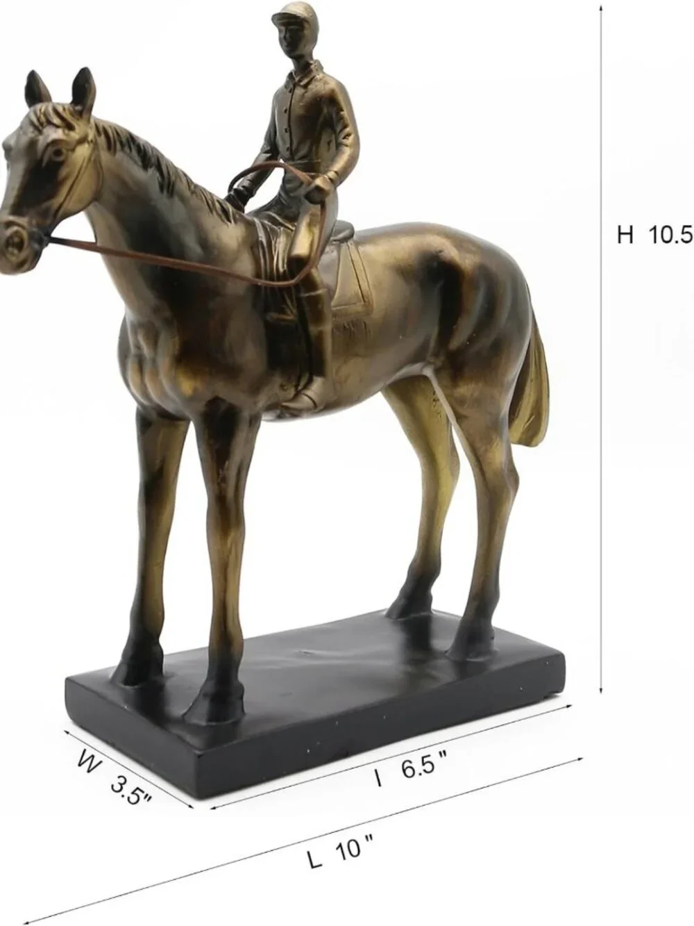 Elegant Horse Rider Sculpture Figurine - Racing Decor for Home & Office 10.5''